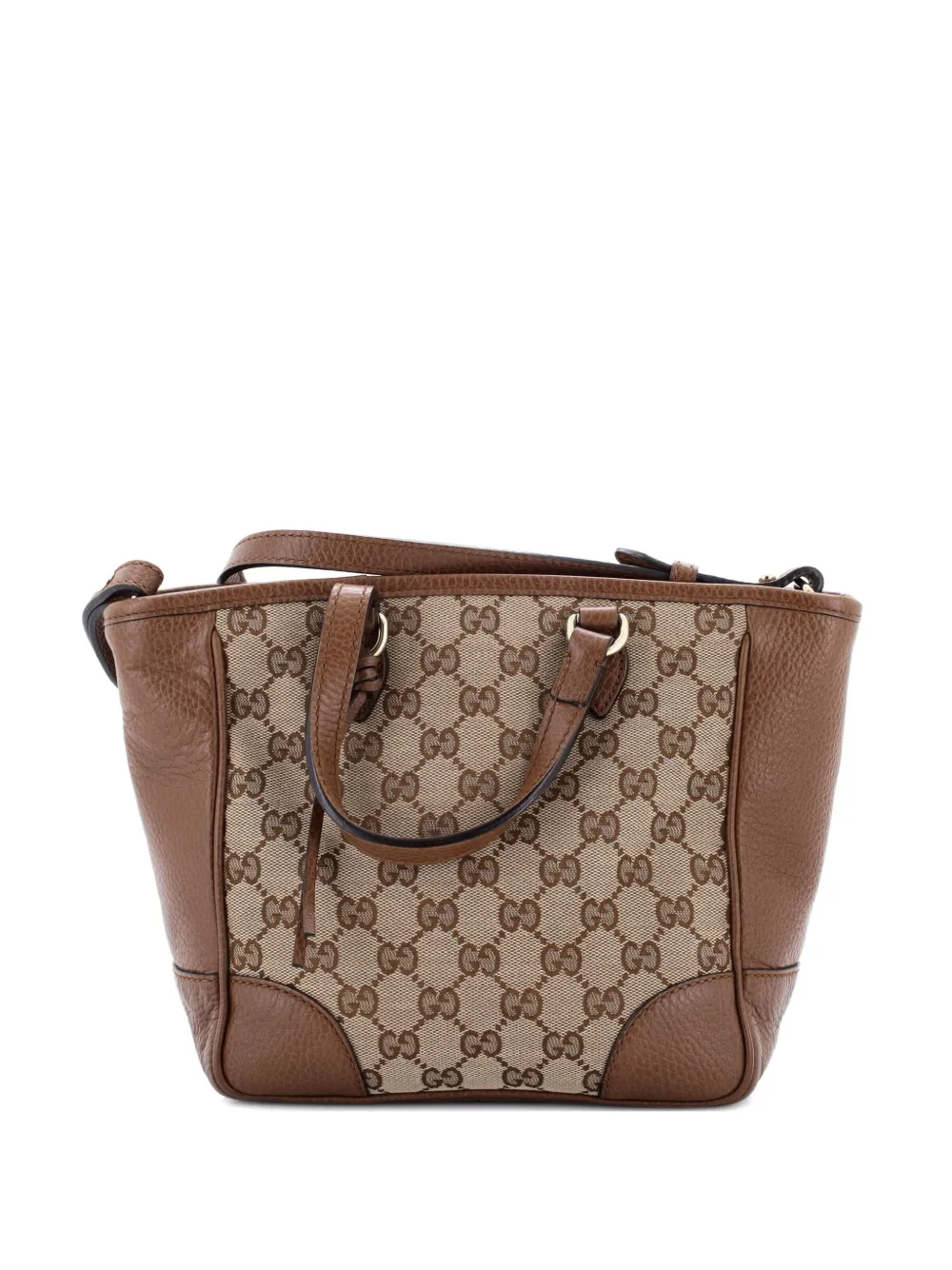 Gucci Pre-Owned Bree Convertible Tote GG Canvas with Leather Small crossbody bag - Marrone
