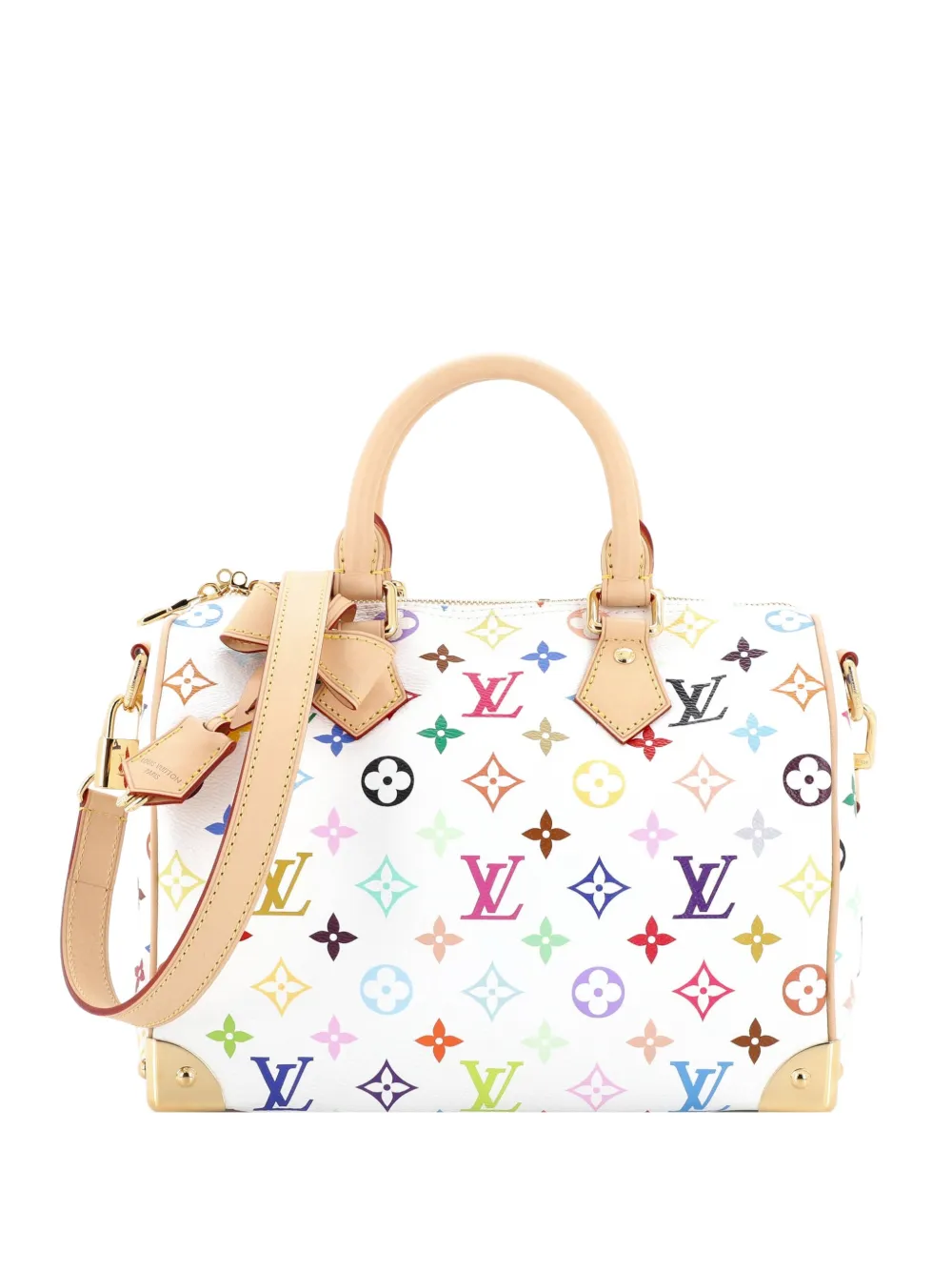 Louis Vuitton Pre-Owned x Takashi Murakami Speedy Soft Bandouliere Bag Monogram Multicolor 25 satchel - Bianco