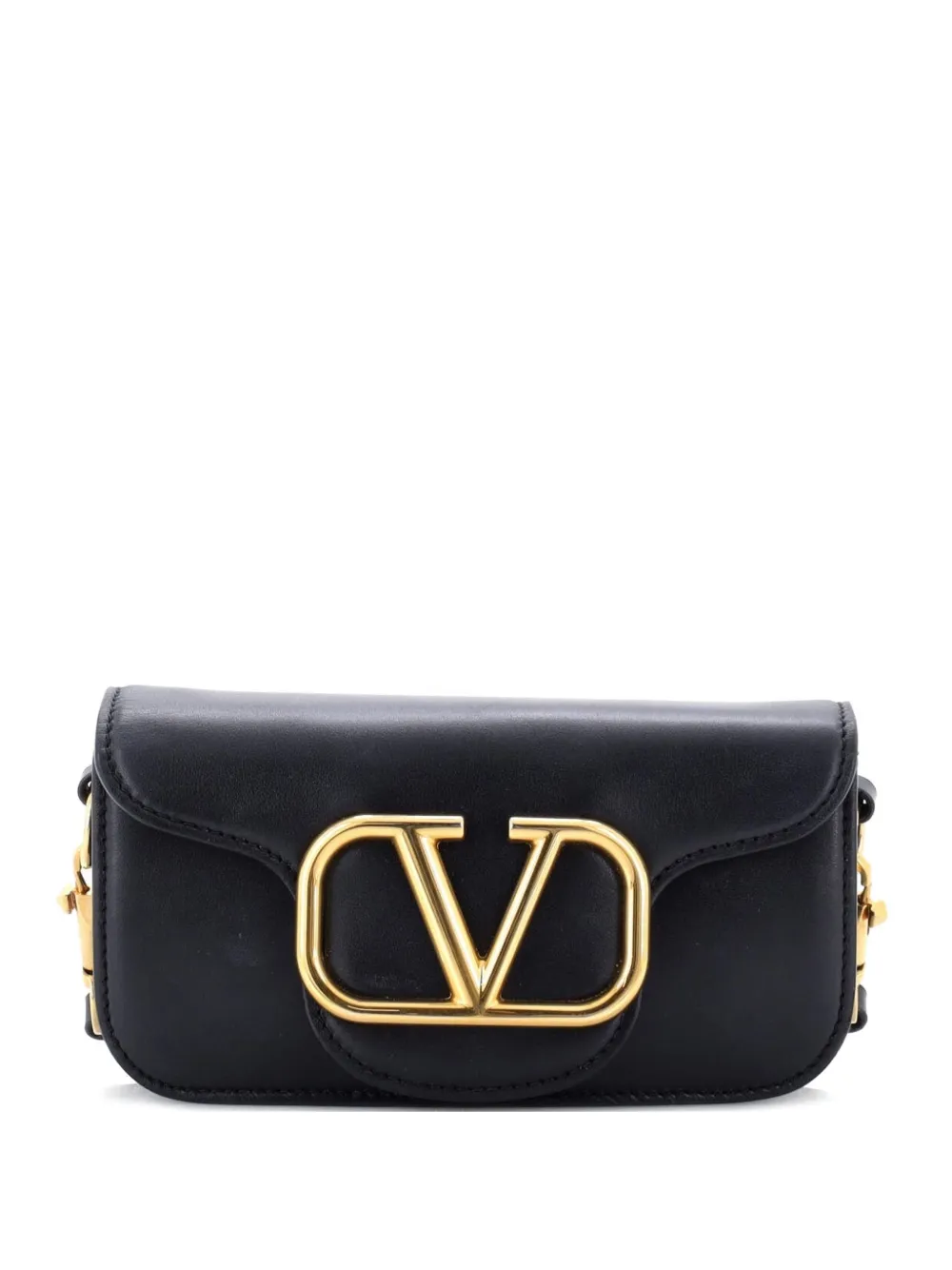 Valentino Garavani Pre-Owned VLogo Loco Flap Leather Small shoulder bag - Nero