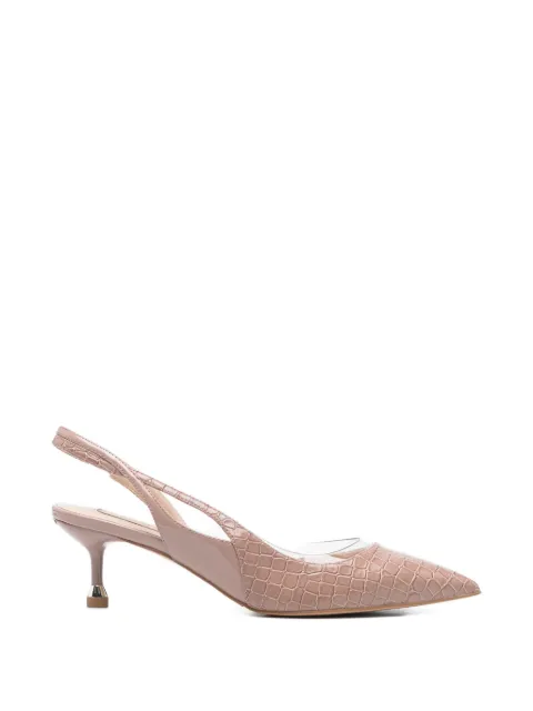 LIU JO lizard-skin effect slingback pumps