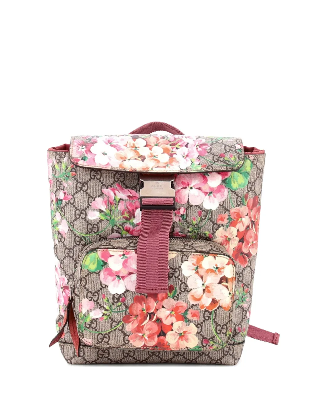 Gucci Pre-Owned Buckle Blooms Print GG Coated Canvas Small backpack - Multicolore