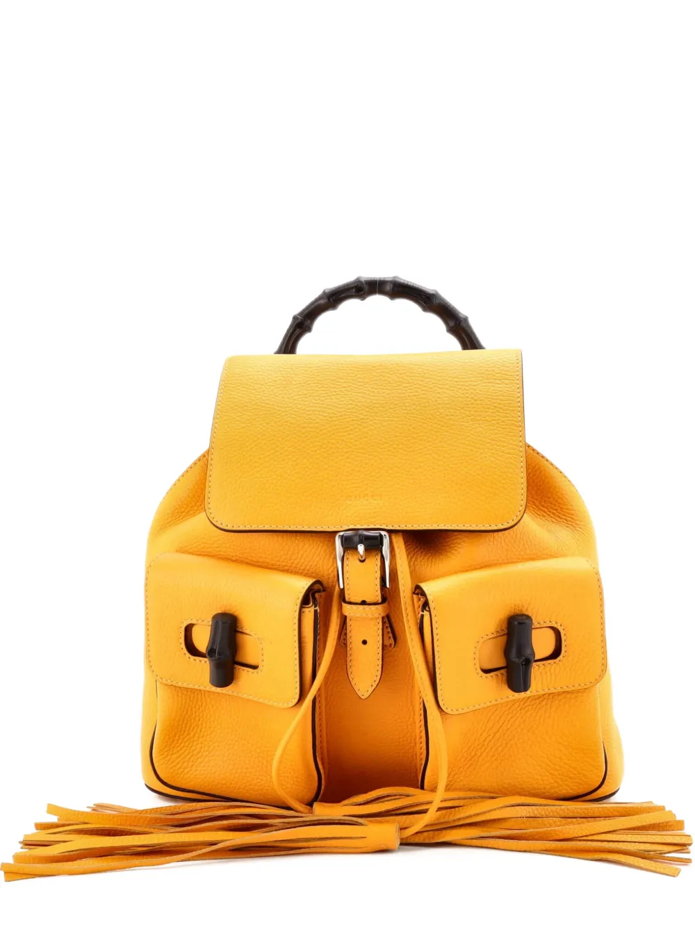 Gucci Pre-Owned Bamboo Tassel Leather Medium backpack - Giallo