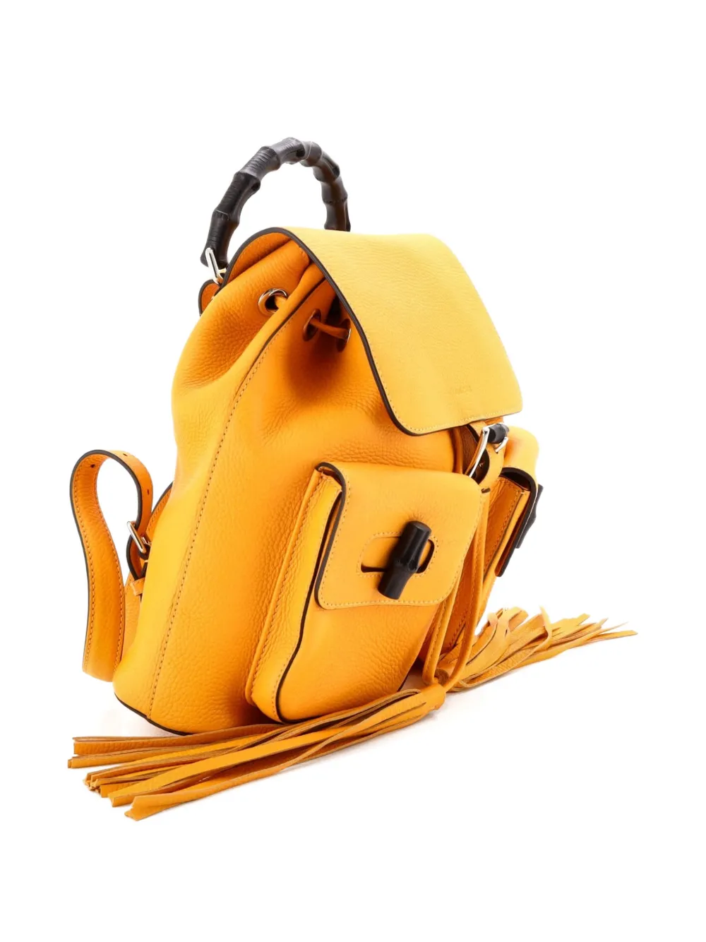 Bamboo Tassel Leather Medium backpack