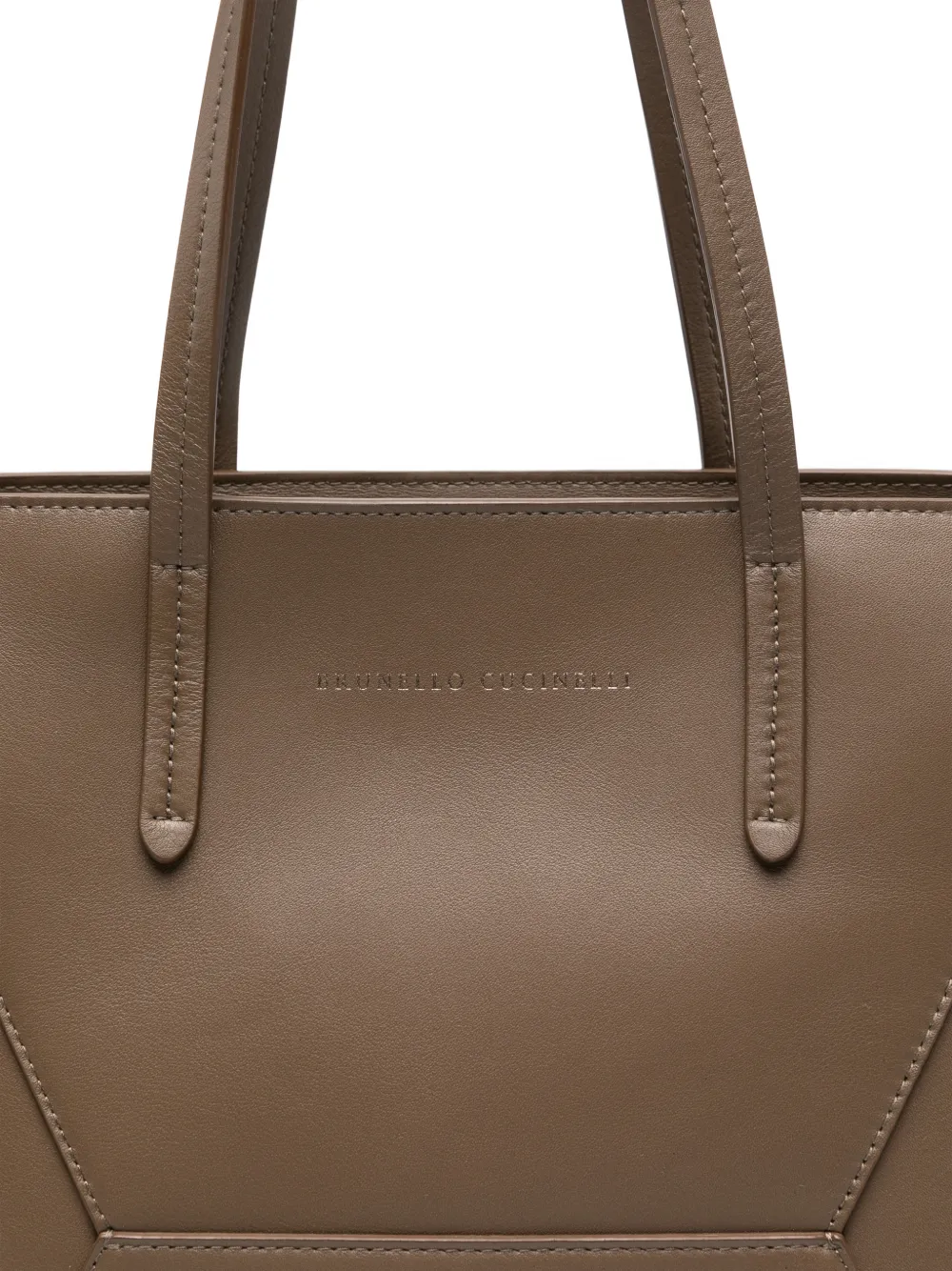 Brunello Cucinelli Shopper met vlakken Bruin