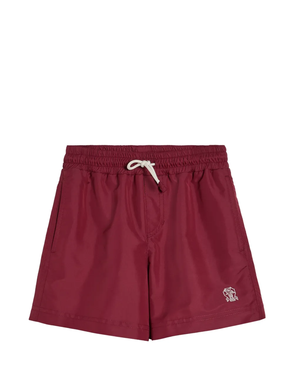 Brunello Cucinelli Kids Costume da bagno con logo - Rosso