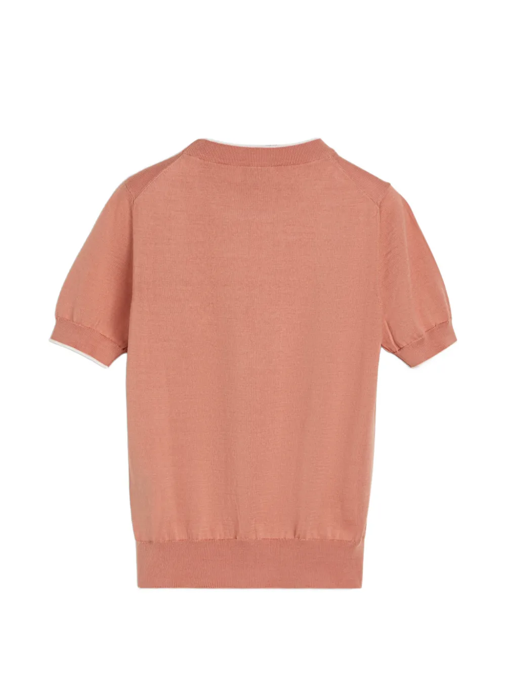 Brunello Cucinelli Kids Katoenen lichtgewicht gebreid T-shirt met logo Oranje