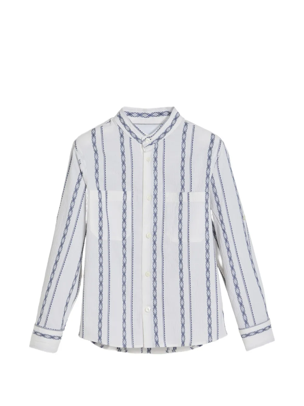 Brunello Cucinelli Kids Camicia con colletto alla coreana - Bianco