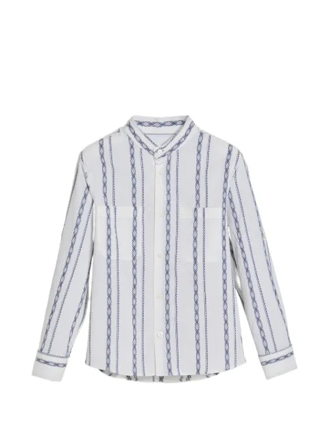 Brunello Cucinelli Kids stripe mandarin-collar shirt