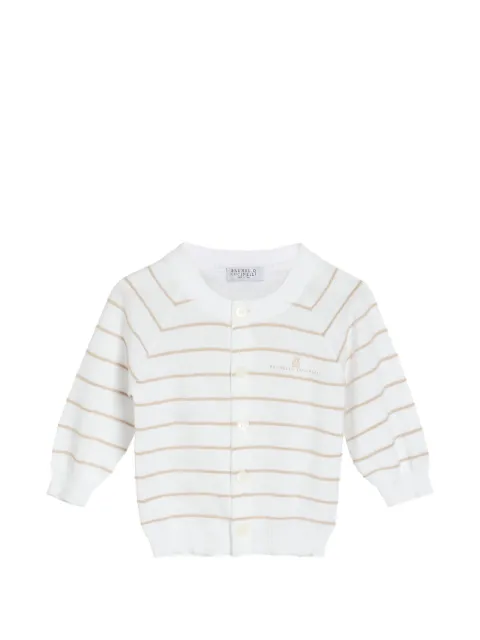 Brunello Cucinelli Kids striped cotton lightweight Baby Bernie cardigan
