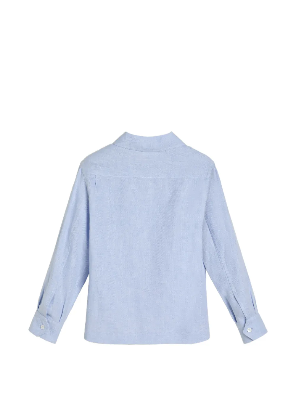 Brunello Cucinelli Kids Guayabera linnen en katoenen shirt Blauw