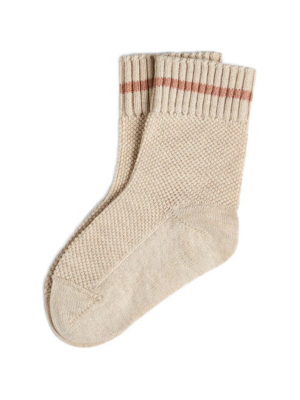 Brunello Cucinelli Kids cotton waffle stitch knit baby Bernie socks - Toni neutri