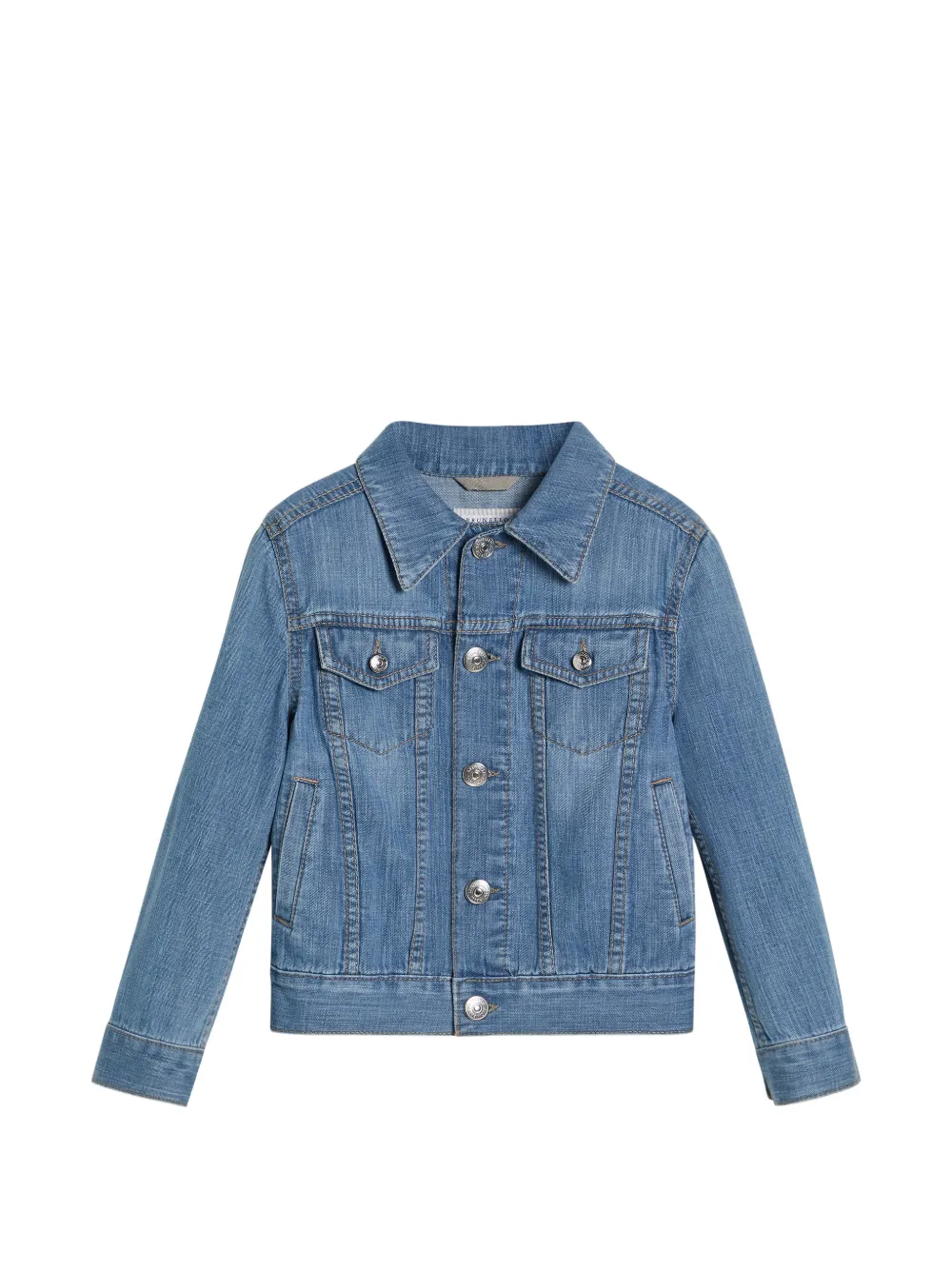 Brunello Cucinelli Kids Lightweight old denim four-pocket jacket - Blu