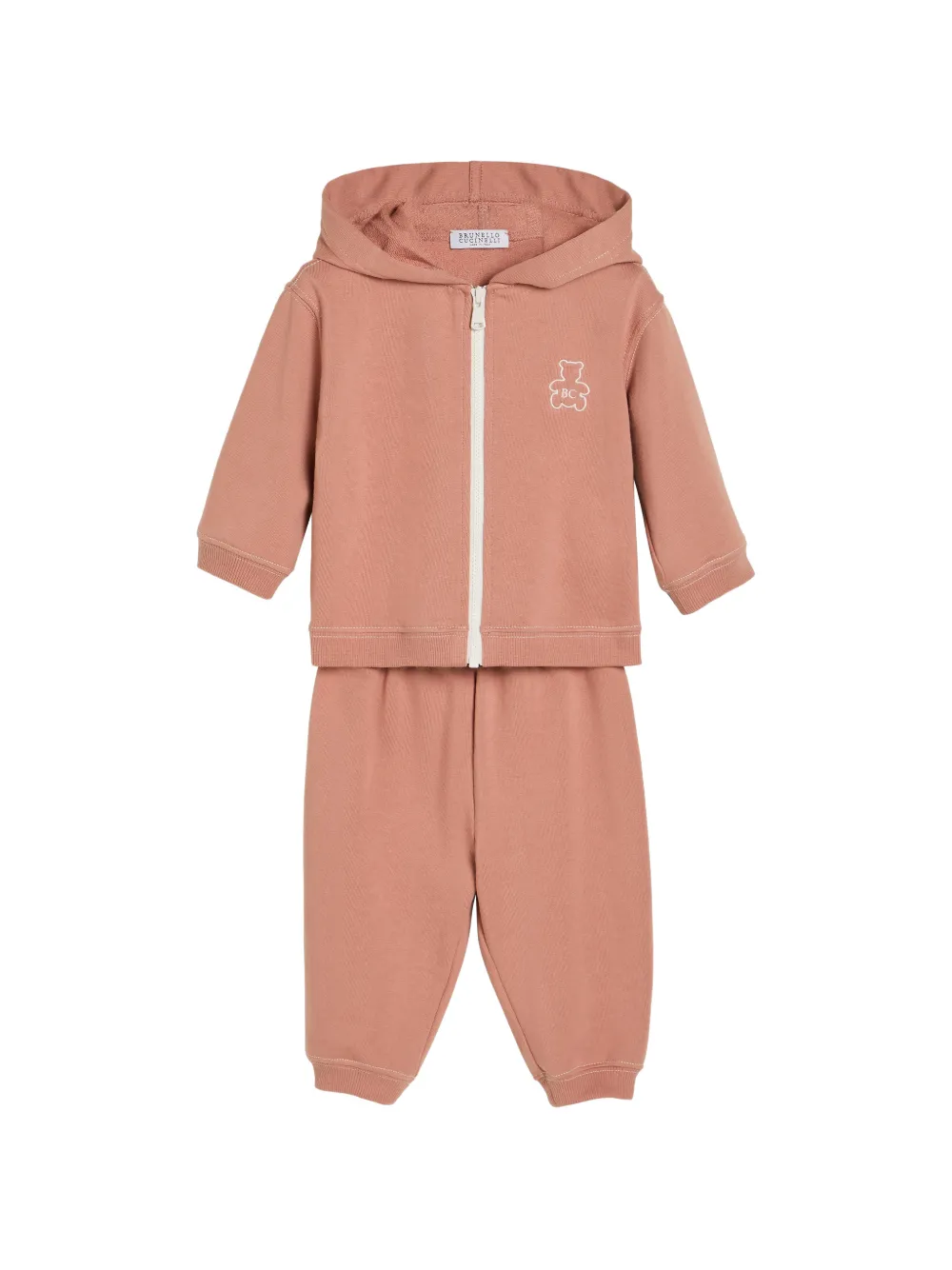 Brunello Cucinelli Kids cotton French terry Baby Bernie matching set - Arancione