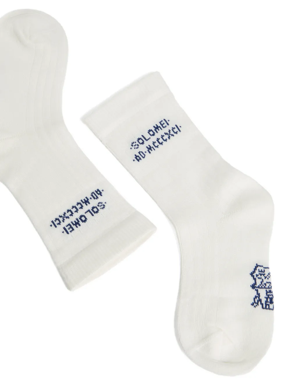 Brunello Cucinelli Kids Katoenen ribgebreide sokken met intarsia Beige