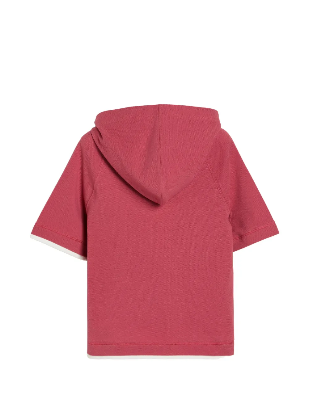 Brunello Cucinelli Kids Katoenen piqué sweater met capuchon en print Rood