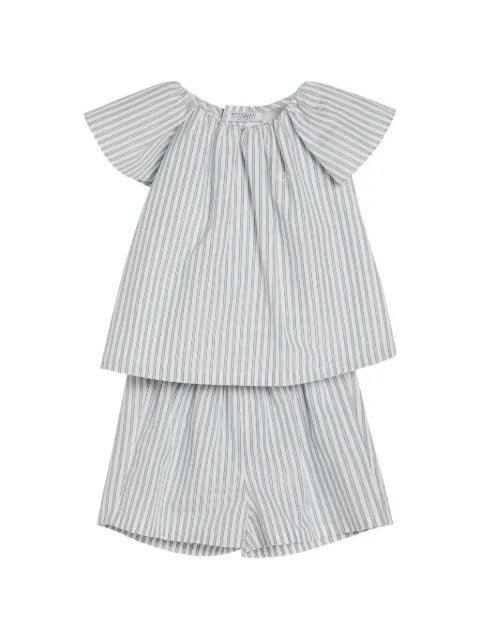Brunello Cucinelli Kids set de romper Baby Bernie de algodón con motivo de rayas