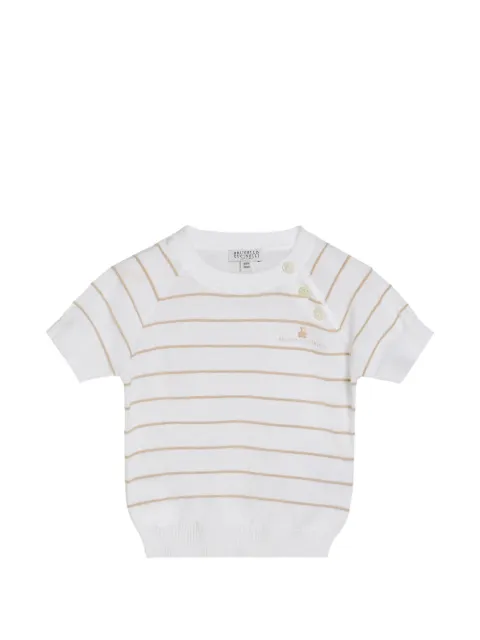 Brunello Cucinelli Kids lightweight striped cotton Baby Bernie sweater