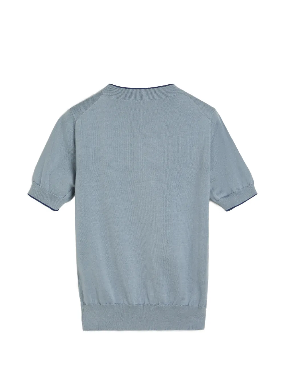 Brunello Cucinelli Kids Katoenen lichtgewicht gebreid T-shirt met logo Blauw