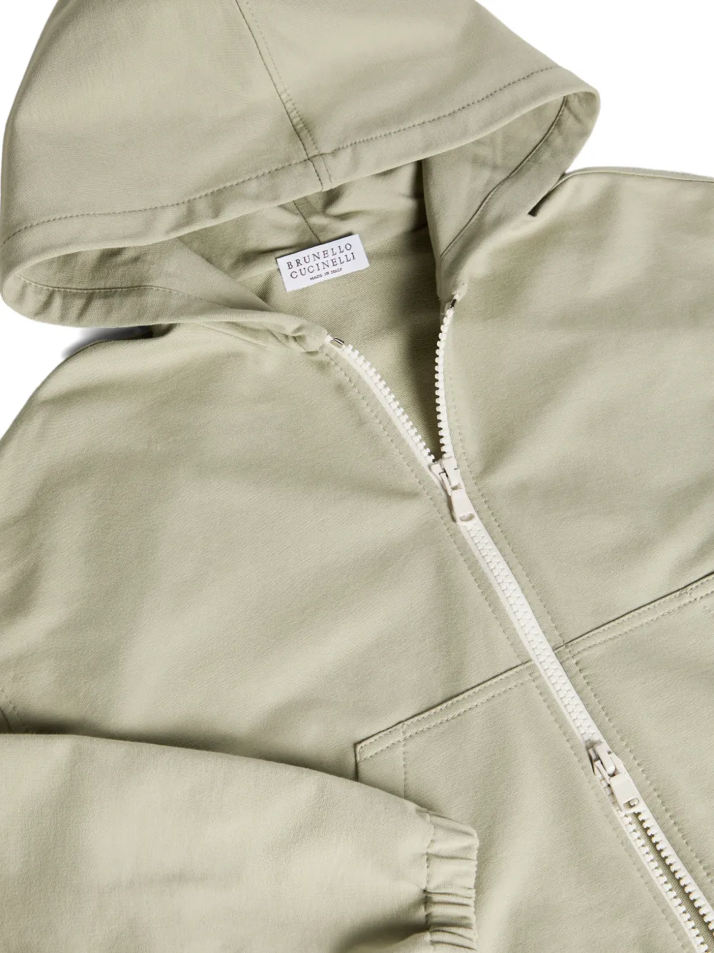  Brunello Cucinelli Kids Zip-up Hoodie - Green 