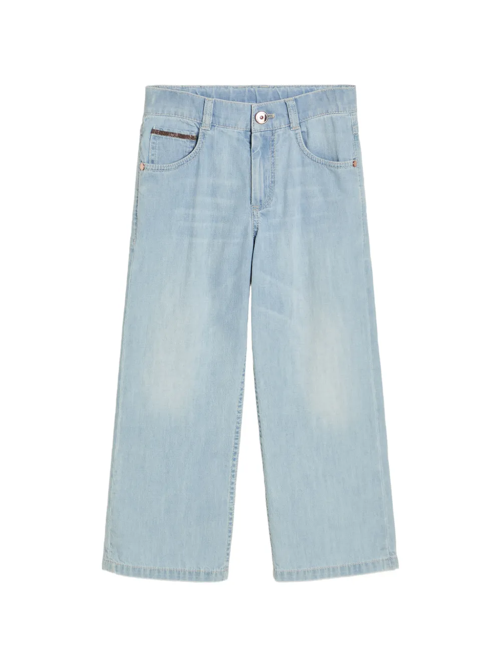 Brunello Cucinelli Kids five-pocket Monili-detailed jeans - Blu