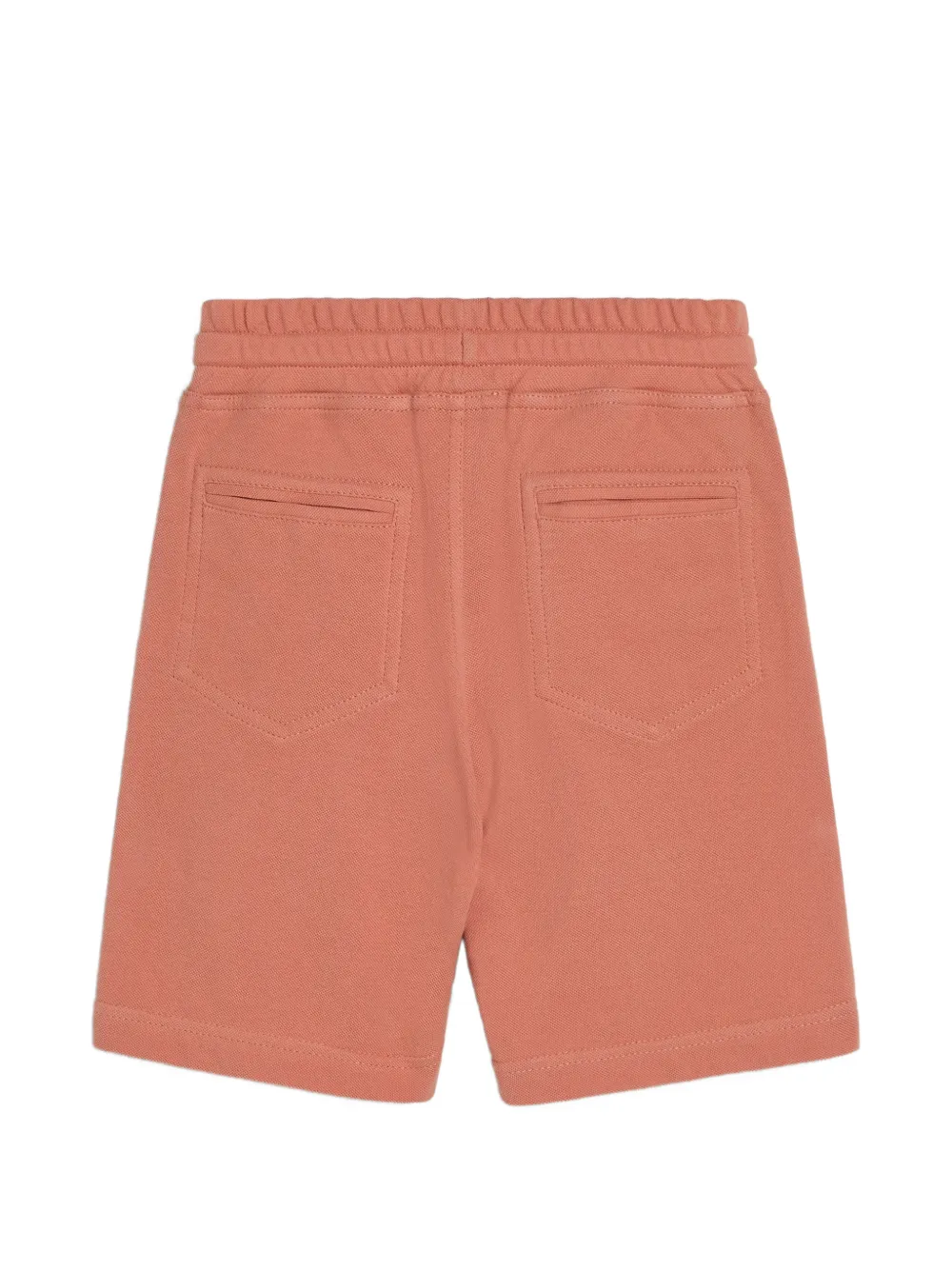 Brunello Cucinelli Kids Katoenen piqué bermuda shorts met trekkoord Oranje