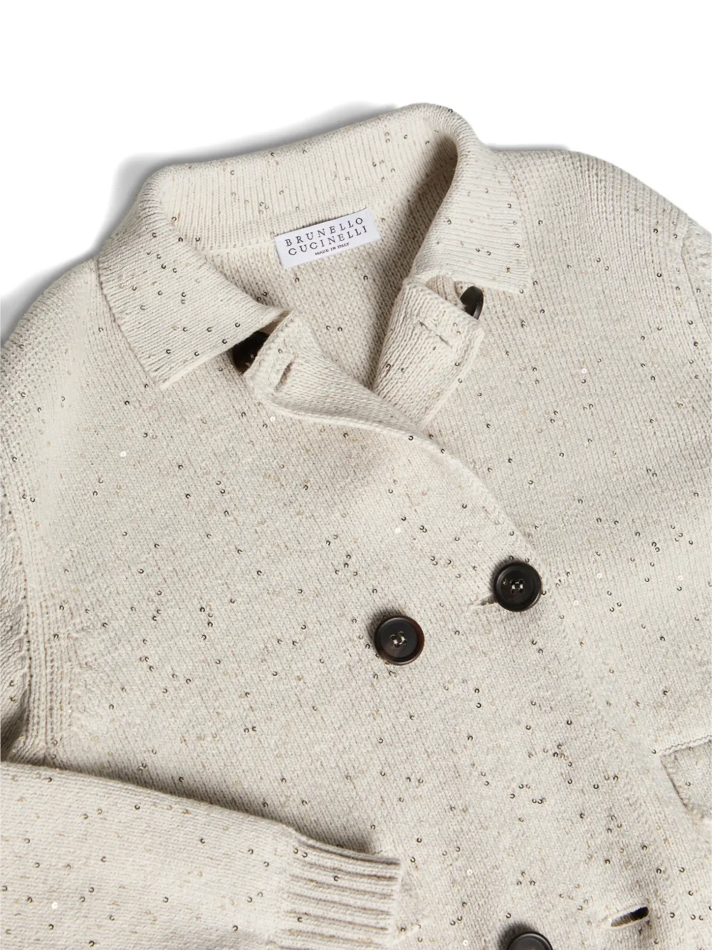 Brunello Cucinelli Kids Vest met dubbele rij knopen Beige