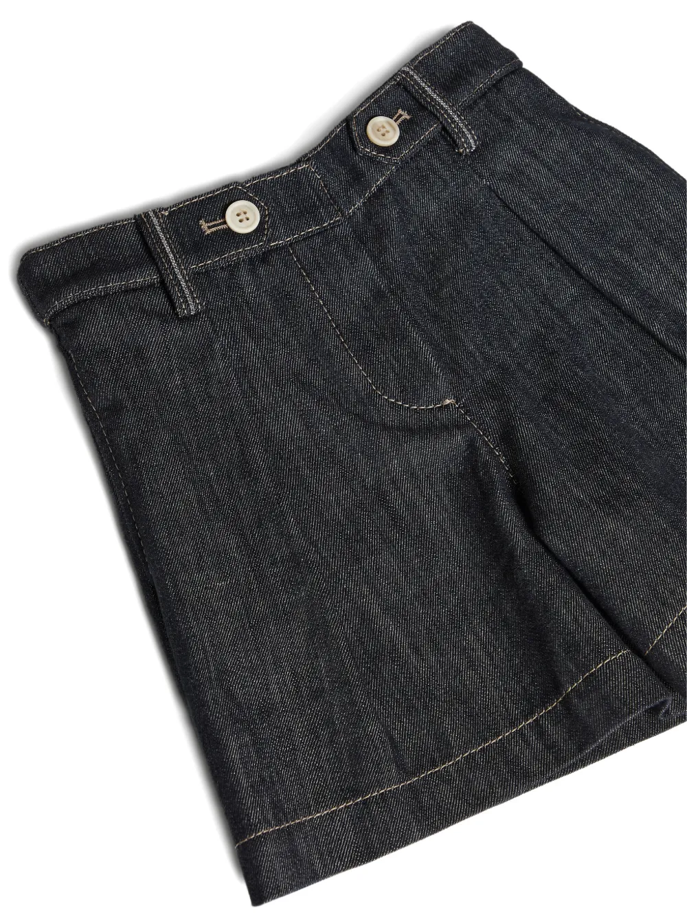 Button Denim Sailor Shorts