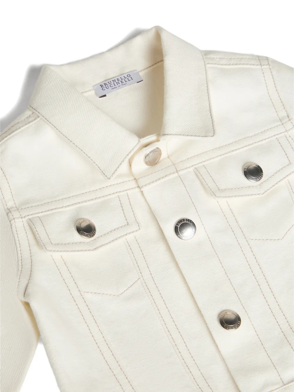  Brunello Cucinelli Kids Veste Baby Bernie Teinte En Pièce à Quatre Poches En Coton Et Lin - Tons Neutres 