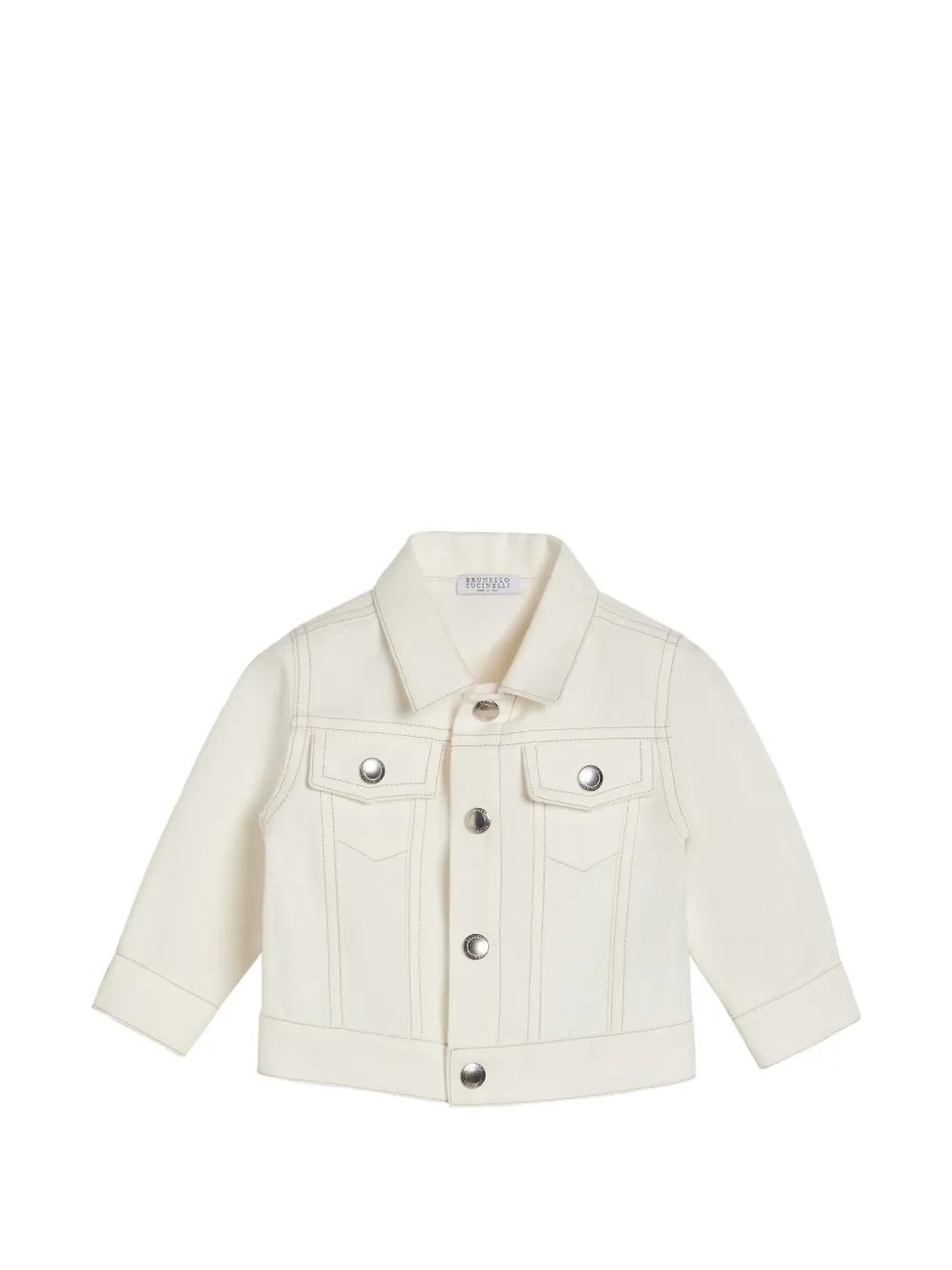 Brunello Cucinelli Kids garment-dyed Baby Bernie four-pocket jacket in cotton and linen cover - Toni neutri