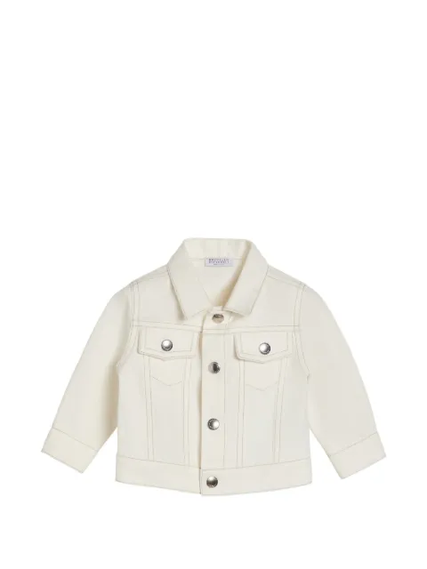 Brunello Cucinelli Kids garment-dyed Baby Bernie four-pocket jacket in cotton and linen cover