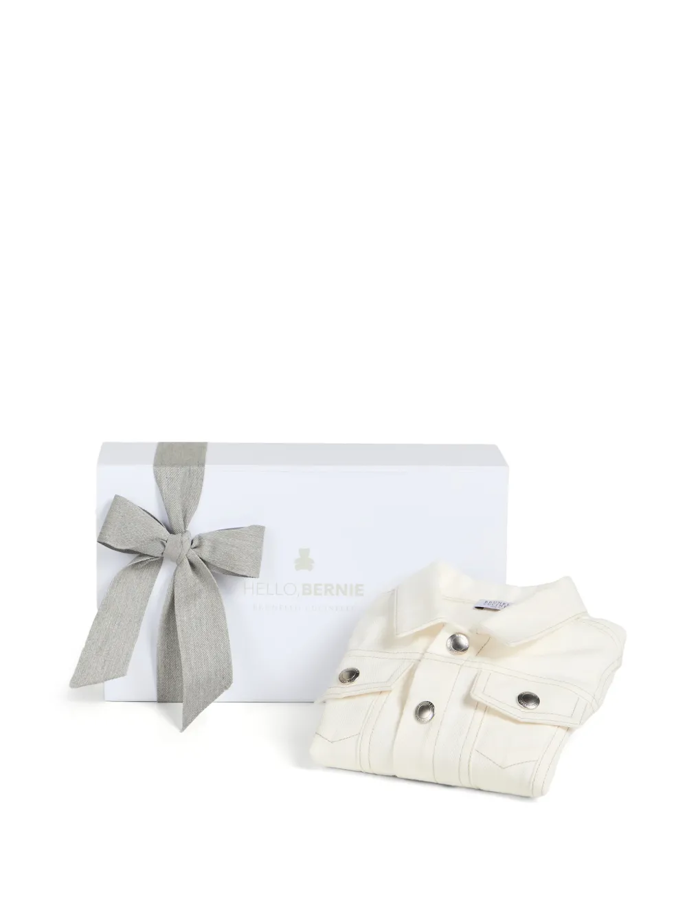 Brunello Cucinelli Kids Baby Bernie geverfd jack met vier zakken van katoen en linnen Beige