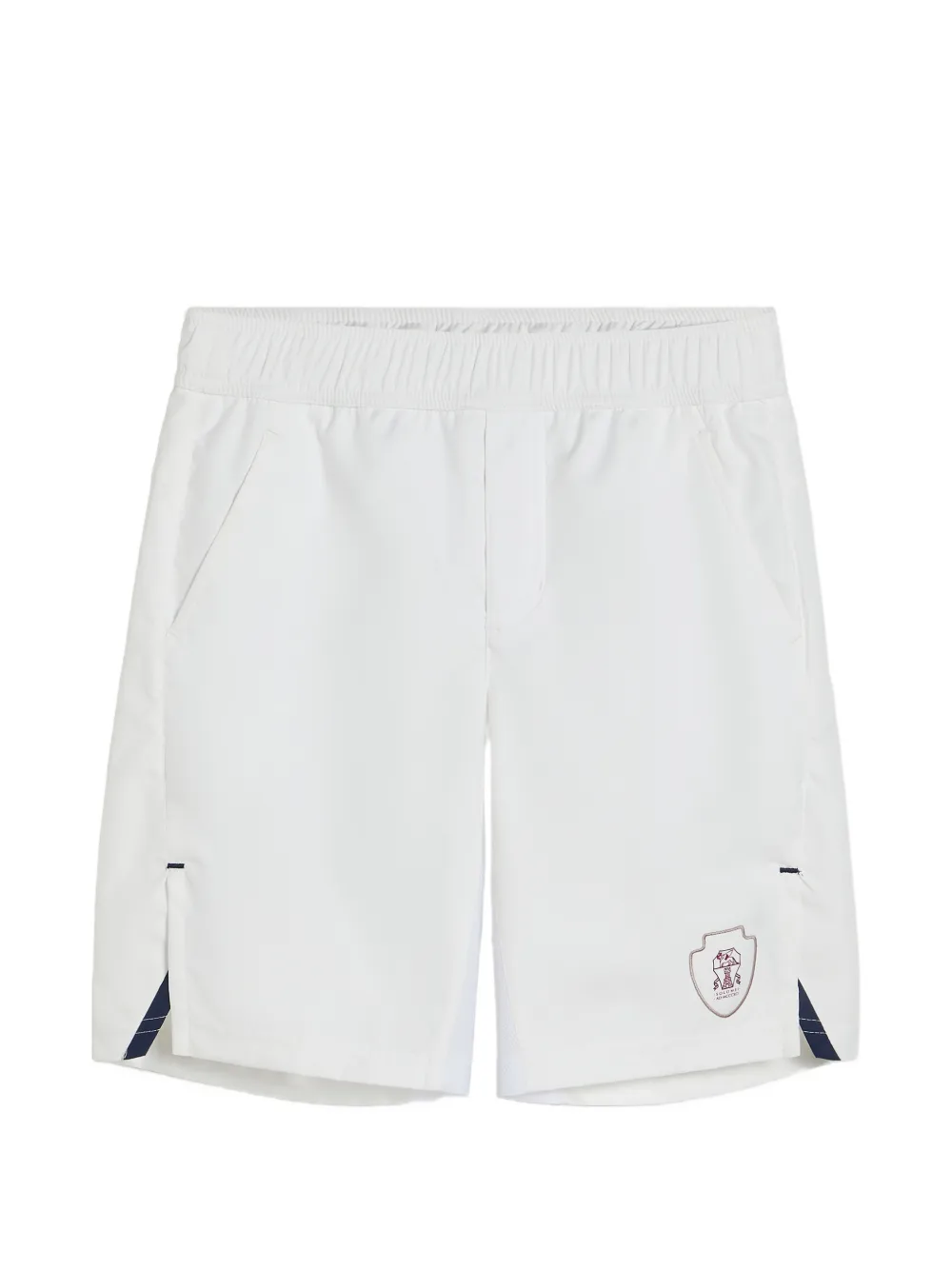 Brunello Cucinelli Kids nylon bermuda shorts with logo - Bianco