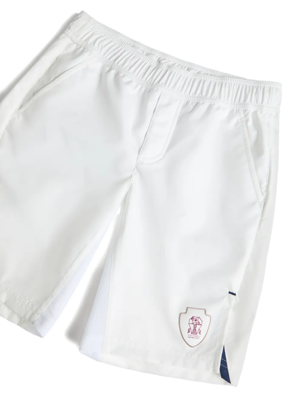 Brunello Cucinelli Kids Nylon bermuda shorts met logo Wit