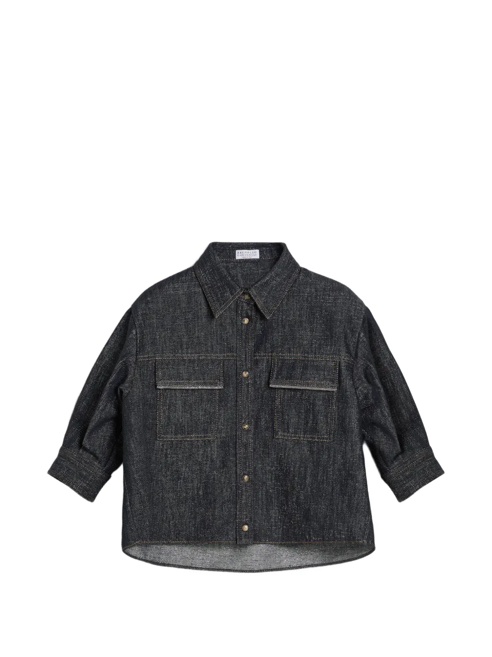 Brunello Cucinelli Kids denim pockets shirt - Blu