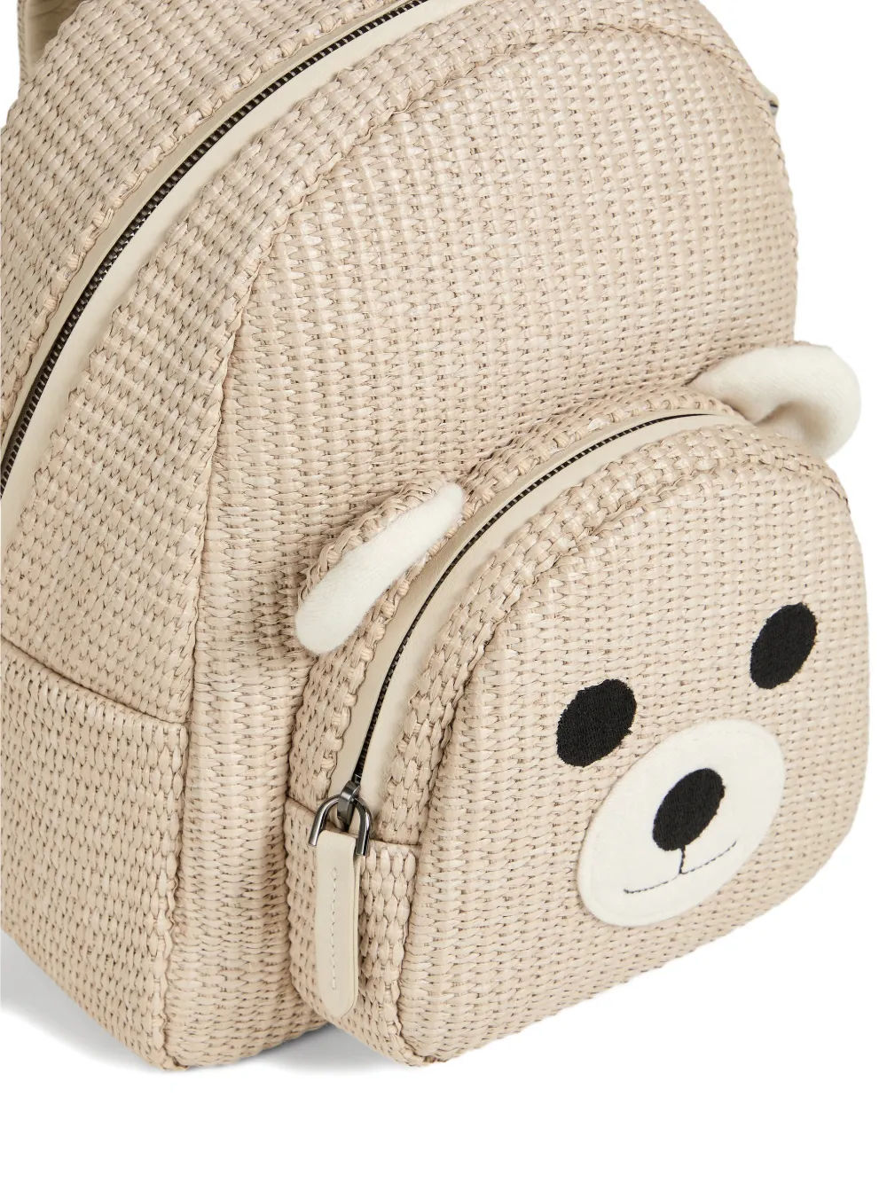  Brunello Cucinelli Kids Raffia Bear Backpack - Neutrals 