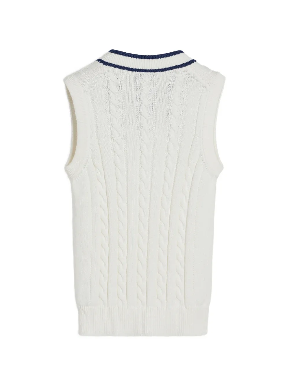 Brunello Cucinelli Kids Katoenen kabelgebreide sweater met logo Wit