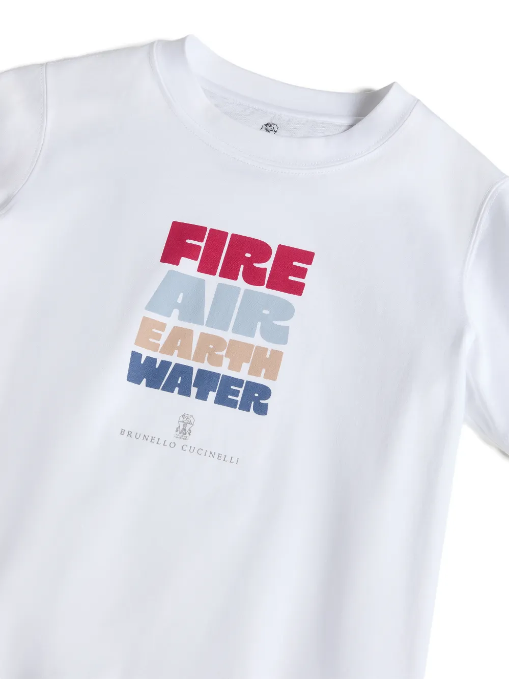 Brunello Cucinelli Kids Katoenen jersey T-shirt met print Wit