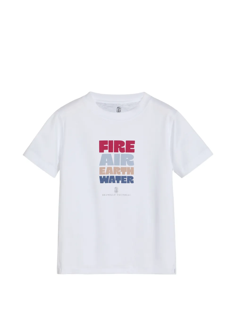 Brunello Cucinelli Kids cotton jersey T-shirt with print - Bianco