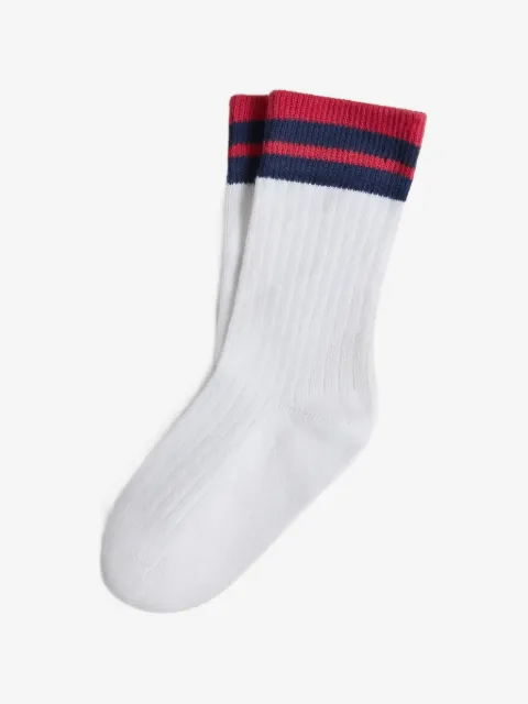 Brunello Cucinelli Kids ribbstickade randiga strumpor