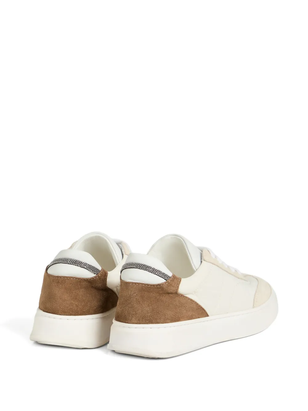Brunello Cucinelli Kids suede Monili sneakers Beige