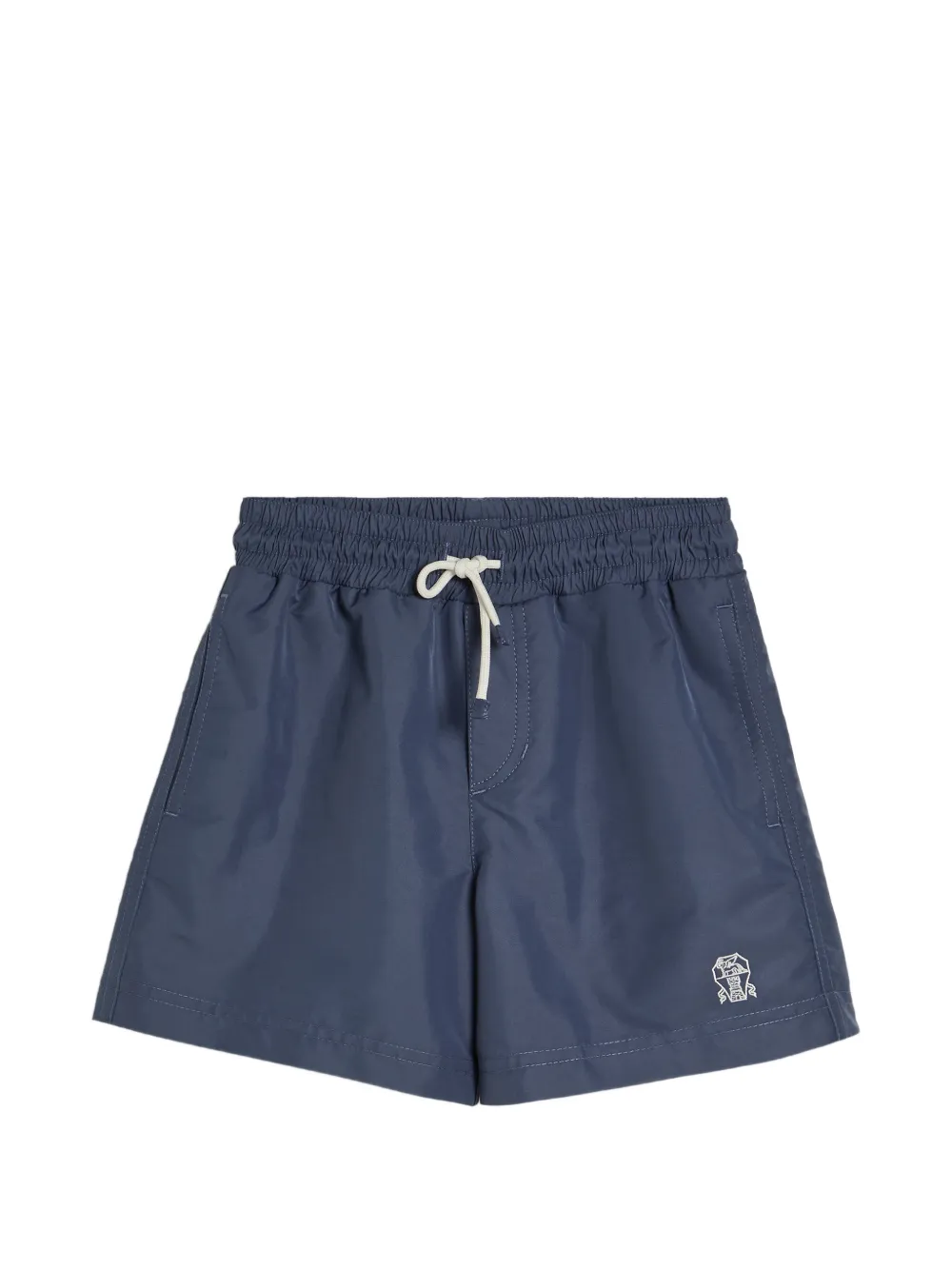 Brunello Cucinelli Kids Costume da bagno con logo - Blu