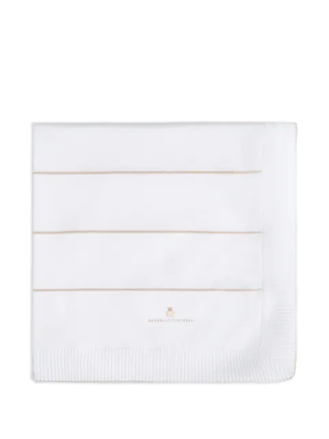 Brunello Cucinelli Kids frazada tejida Baby Bernie de algodón a rayas