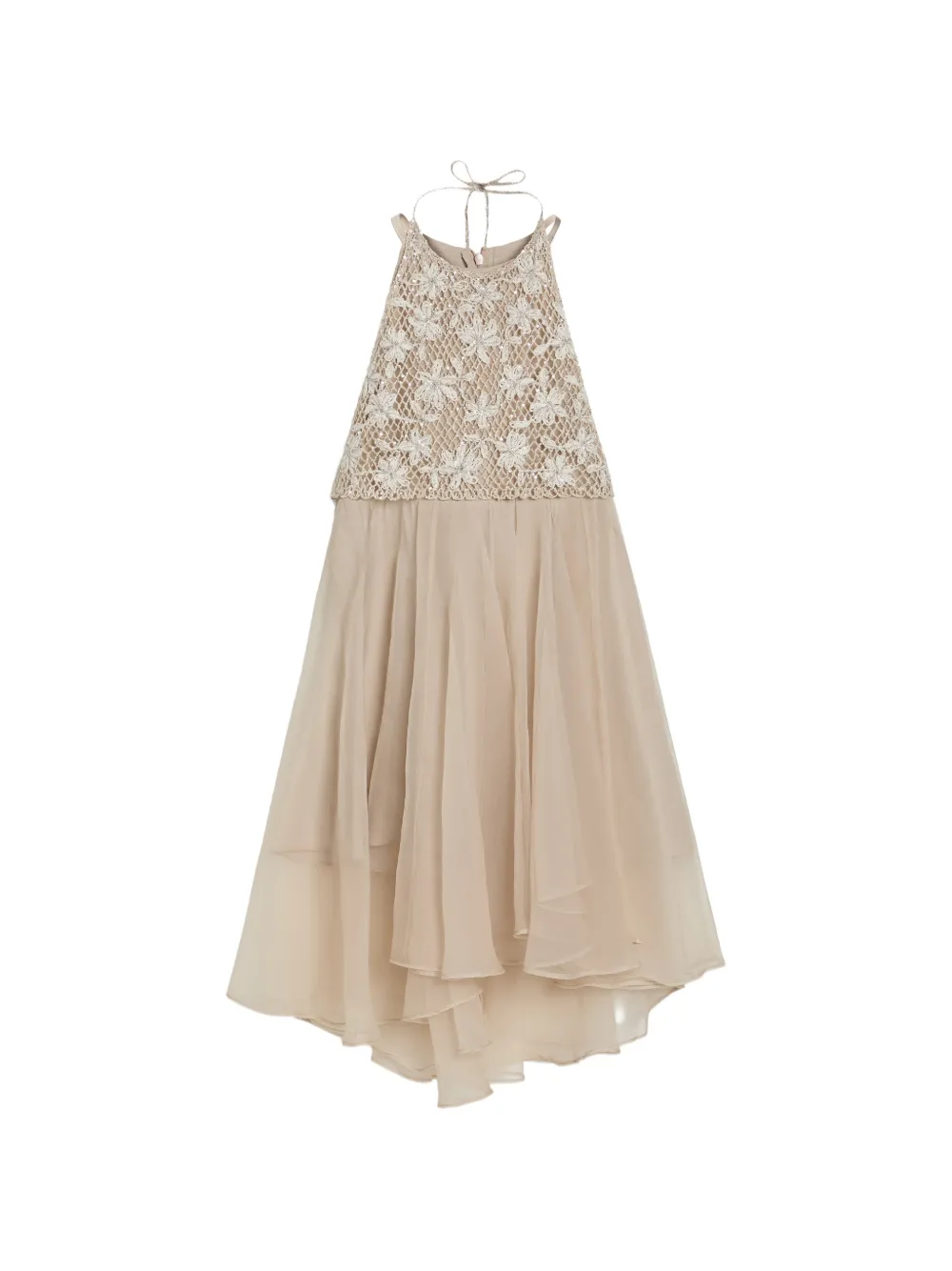 Brunello Cucinelli Kids Abito con ricamo - Toni neutri