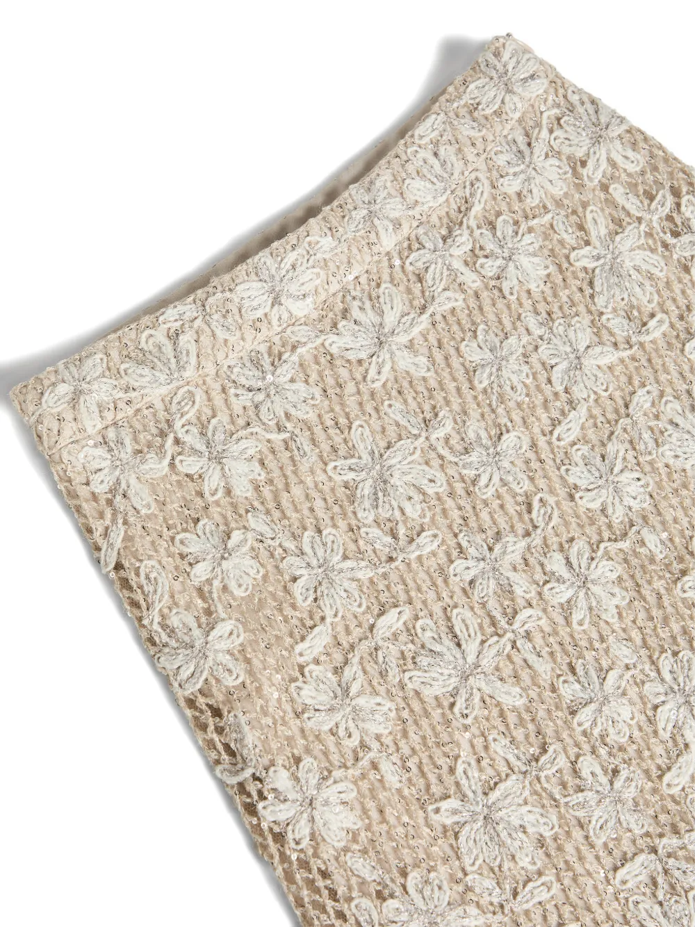 Daisy Embroidered Net Skirt