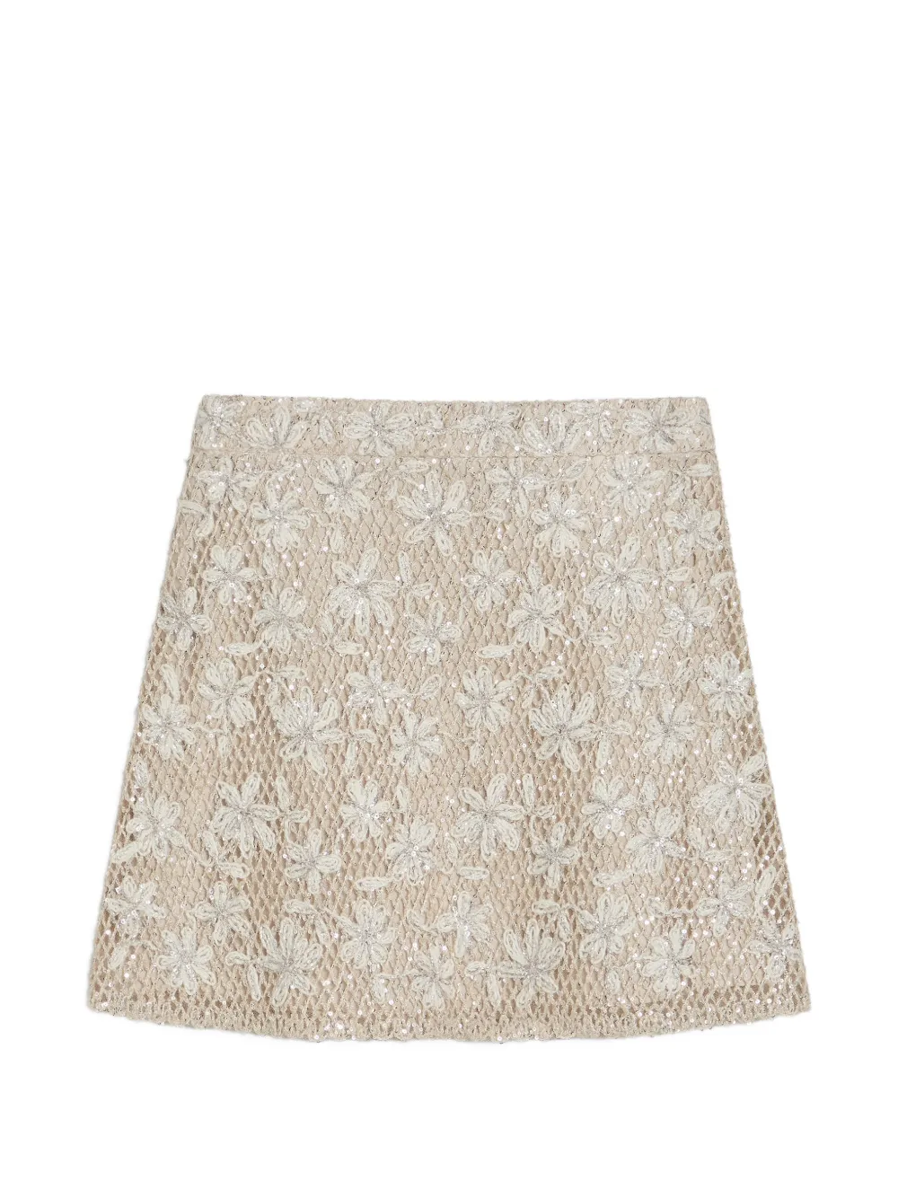Daisy Embroidered Net Skirt