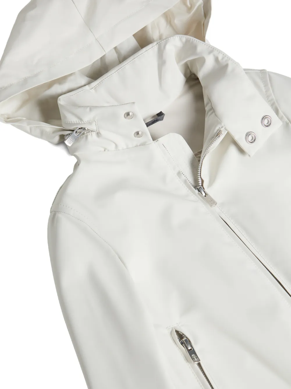 Bonded Nylon Unlined Outerwear Jacket With Packabale Hood