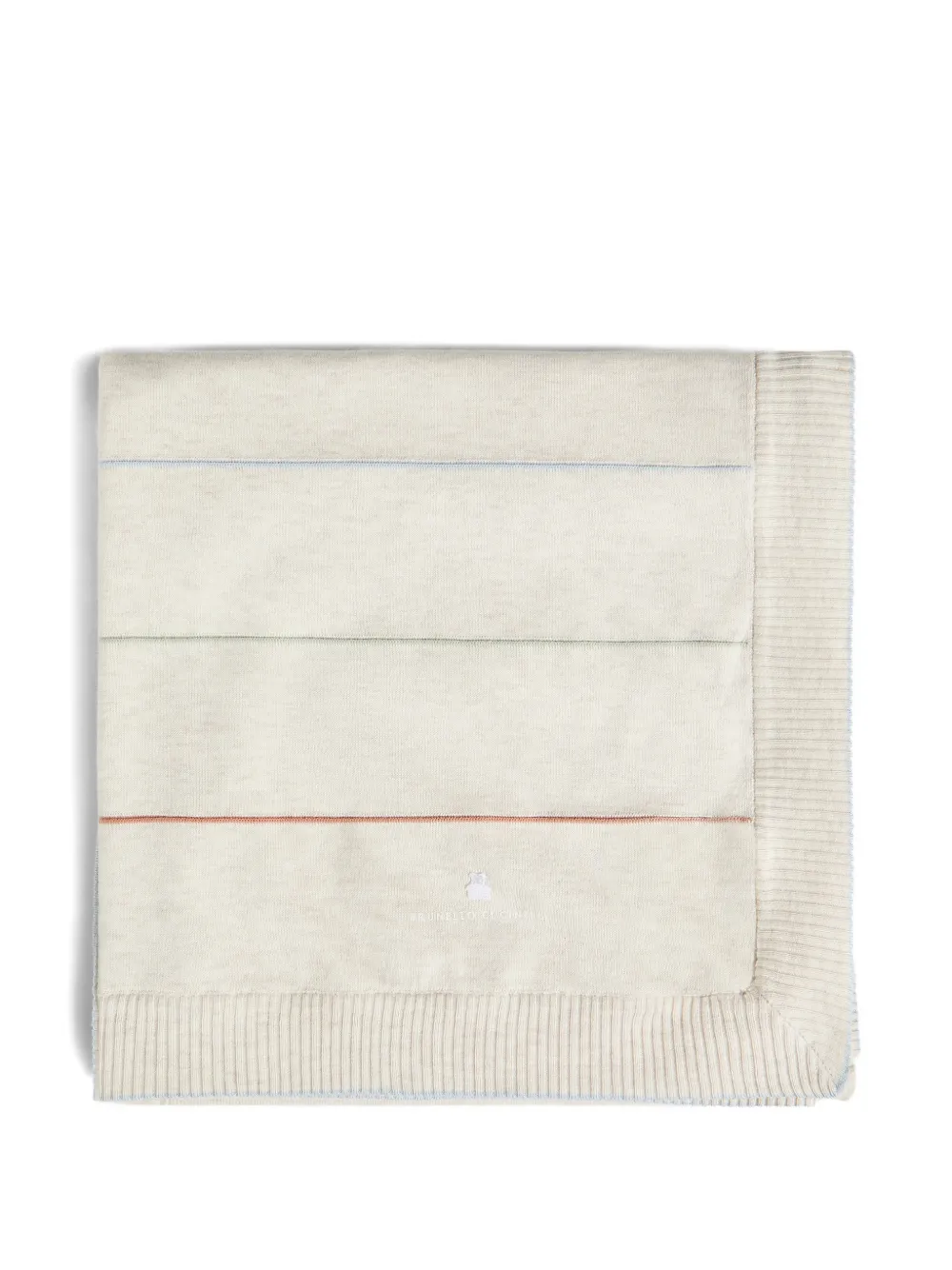 Brunello Cucinelli Kids Coperta Baby Bernie in cotone leggero a righe - Toni neutri