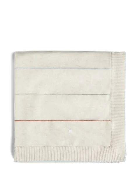 Brunello Cucinelli Kids striped cotton lightweight knit Baby Bernie blanket
