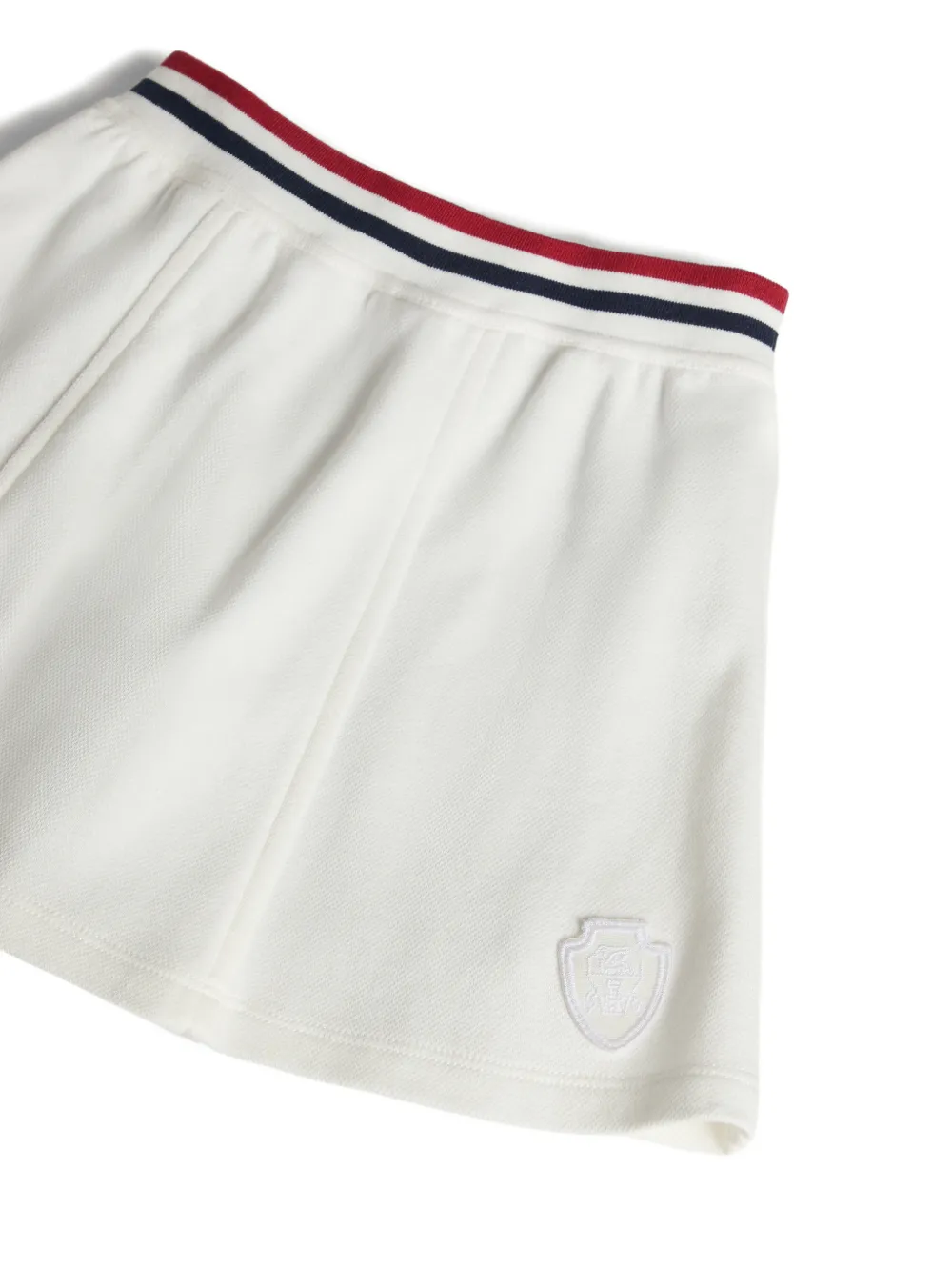  Brunello Cucinelli Kids Logo Ribbed Skirt - White 