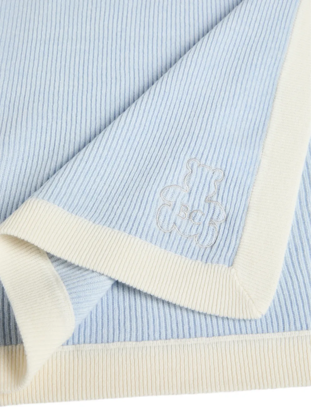 Brunello Cucinelli Kids Baby Bernie kasjmier ribgebreide deken Blauw